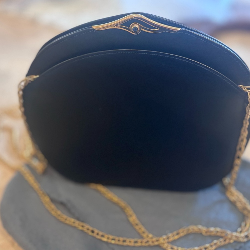 Cartier Sapphire Leather Bag in Navy with Genuine Sapphire